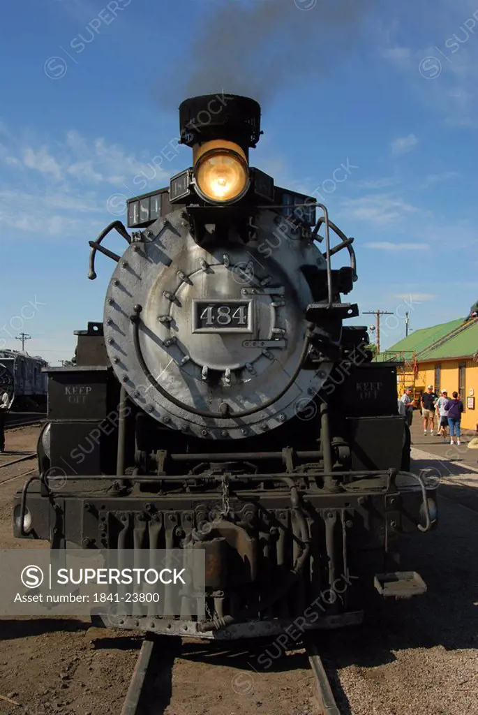 Train at railroad station, Colorado, USA