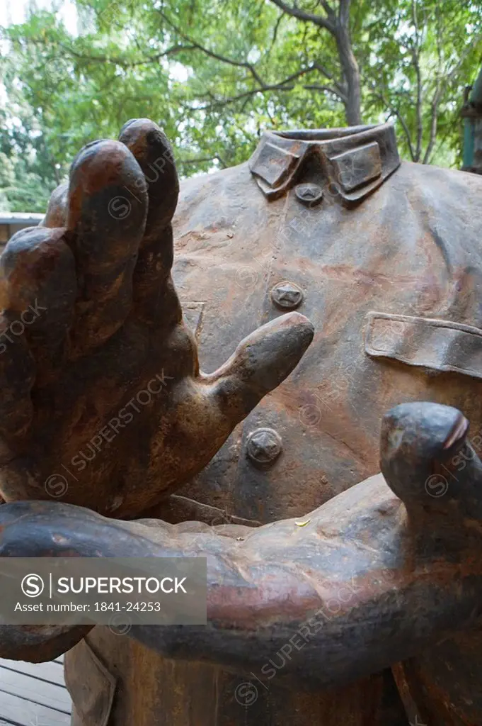 Close_up of headless statue