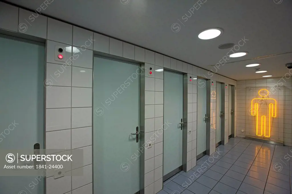 Interiors of public restroom, Zurich, Switzerland