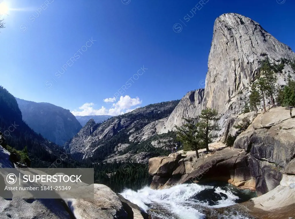 River flowing through rocks, El Capitan peak, Yosemite National Park, California, USA