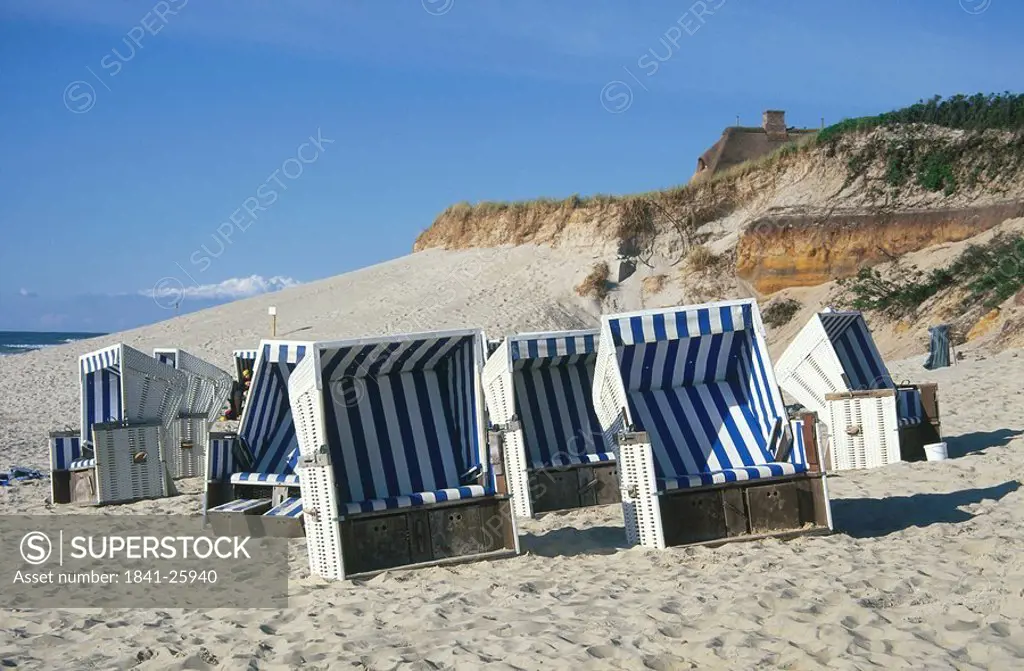 Lounge chairs on the beach