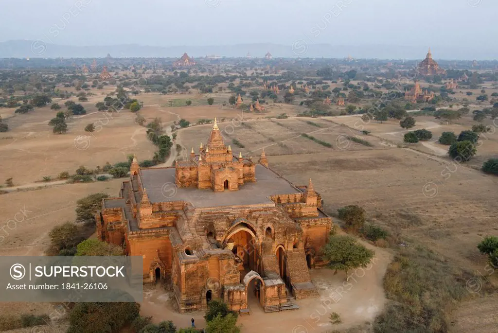 High angle view of temple, Pagan, Myanmar