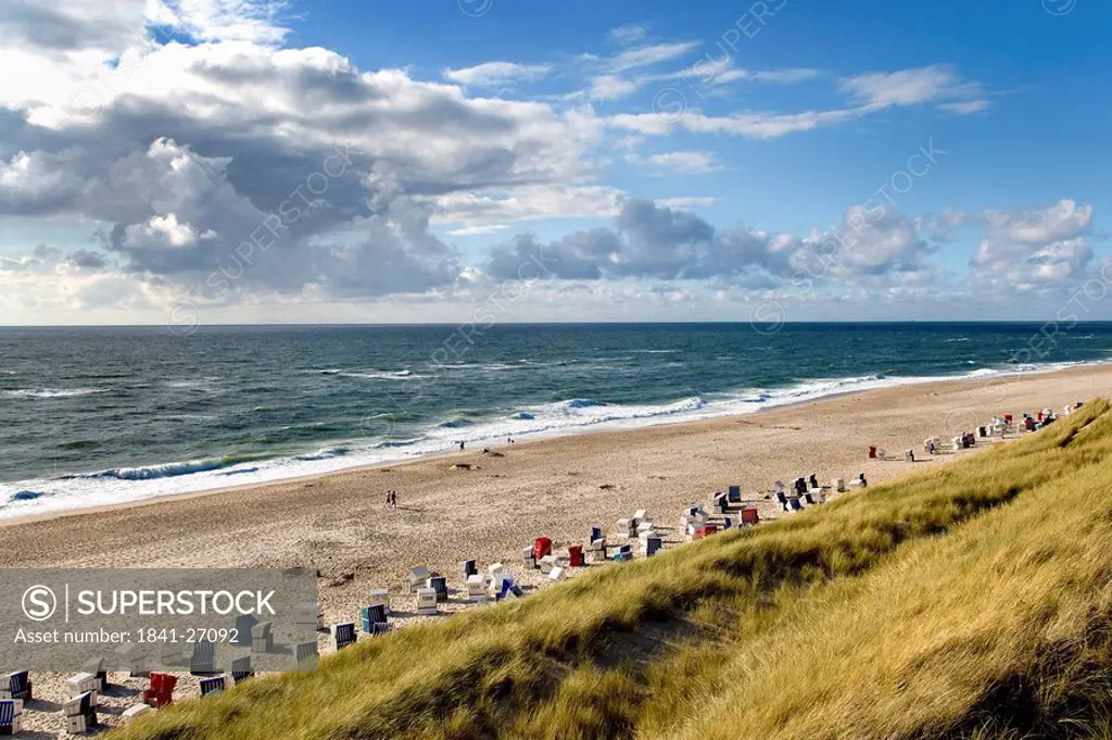 Beach of Wenningstedt_Braderup, Sylt, Germany, elevated view