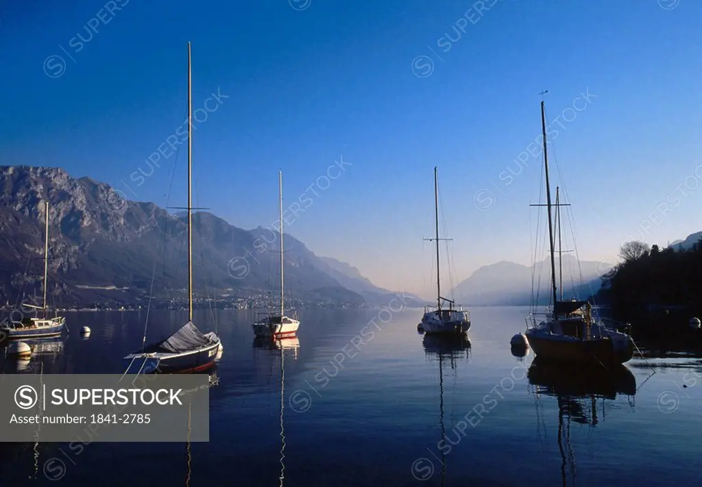 Sailboats on a lake, Lake Como, Italy