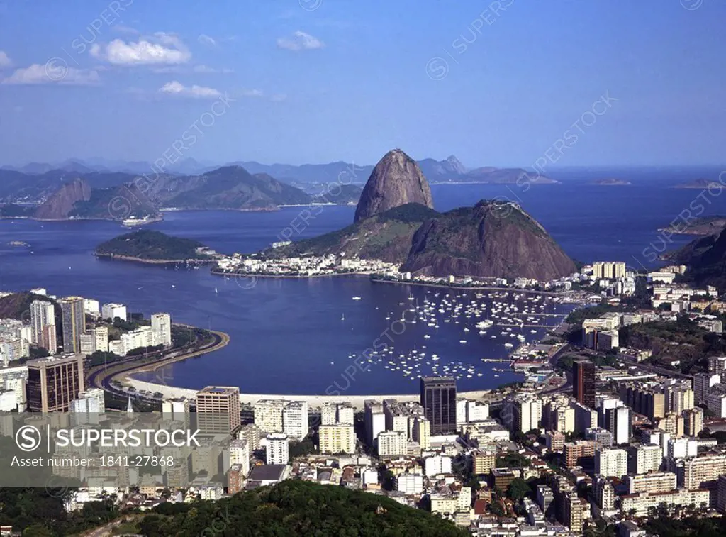 High angle view of cityscape, Brazil, South America