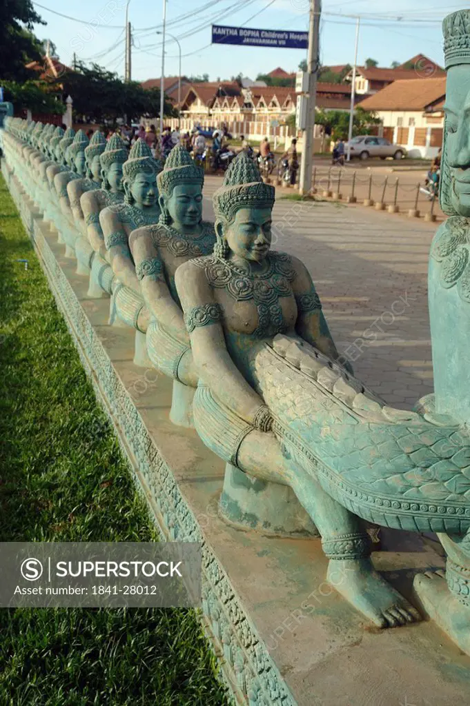 Statues in row, Siem Reap, Cambodia