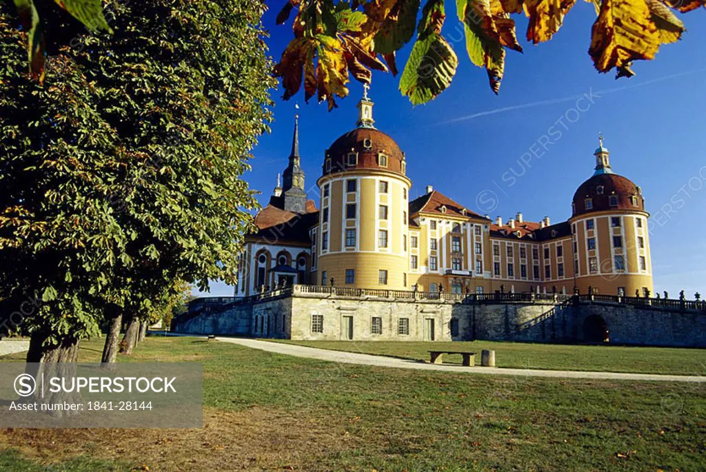 Facade of castle, Moritzburg Castle, Dresden, Saxony, Germany