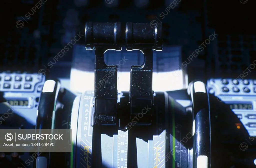 Close_up of lever in cockpit