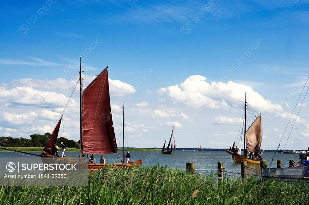 Sailboats in sea, Wustrow, Mecklenburg_West Pomerania, Germany