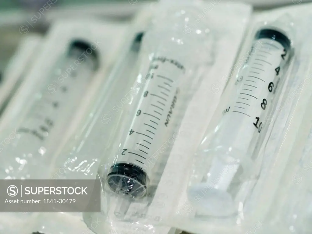 Close_up of packed syringes