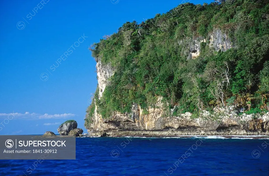 Cliff at coast, Tonga