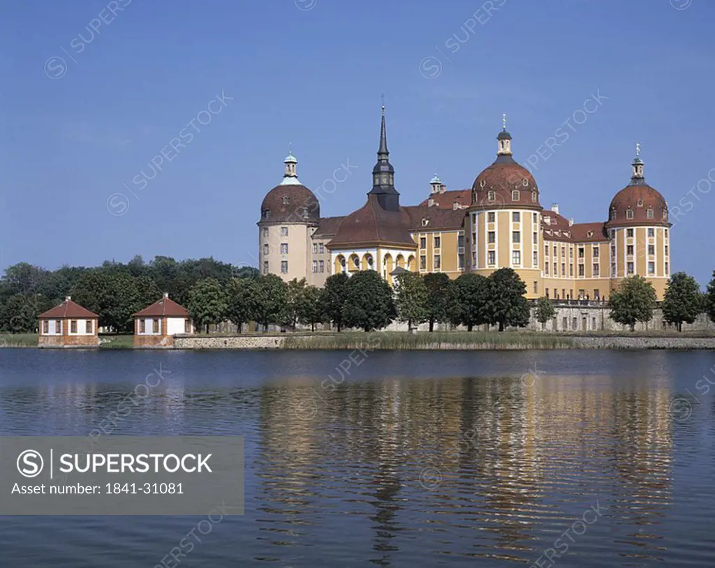 Castle at waterfront, Moritzburg Castle, Moritzburg, Saxony, Germany