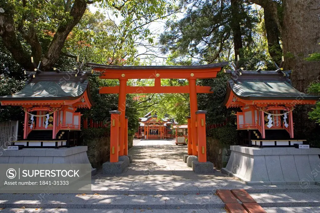 Entrance to a shinto shrine, Ibusuki, Japan, front view