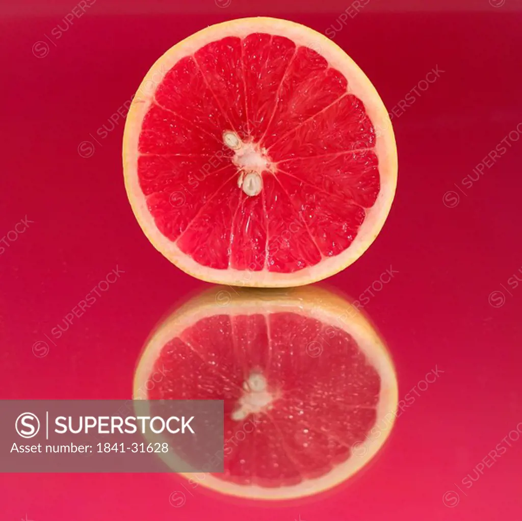 Close_up of half a grapefruit