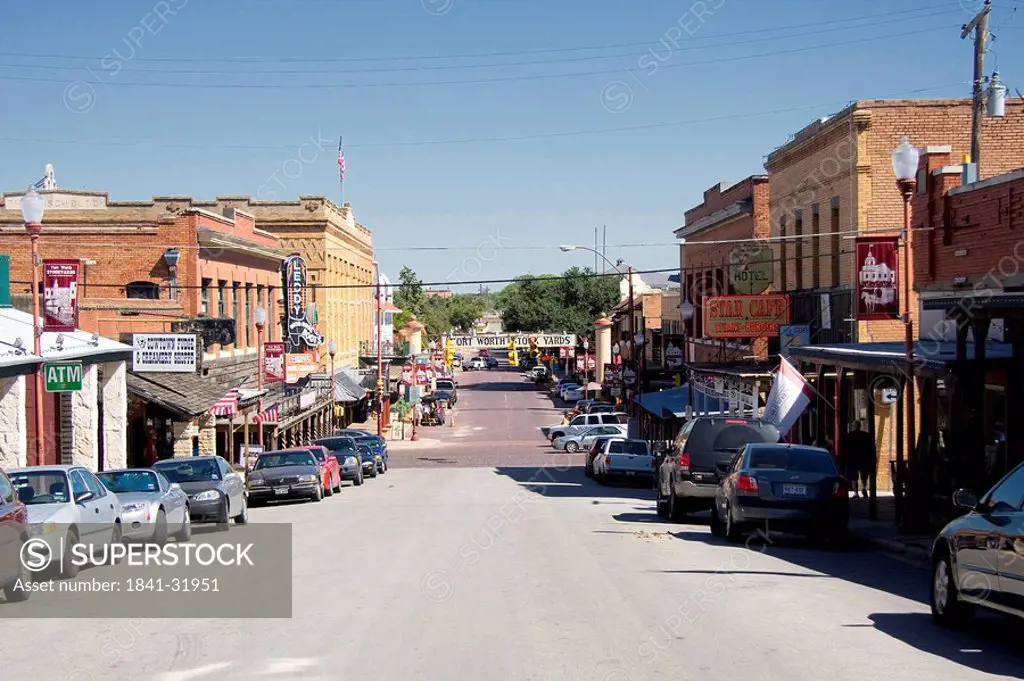 Street in the Fort Worth Stockyards area, Fort Worth, USA