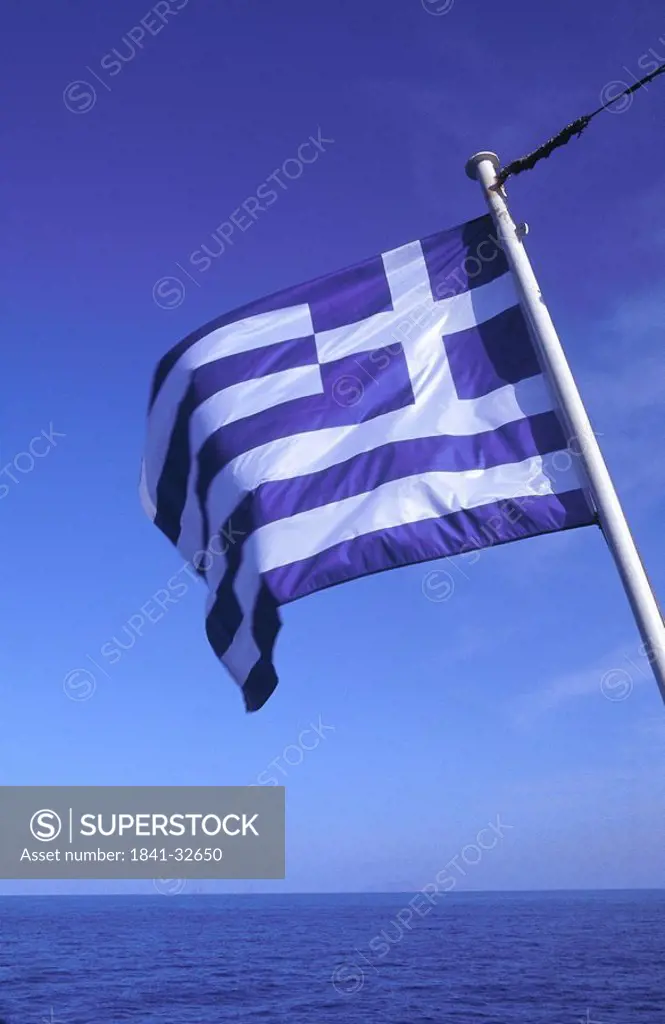 Close_up of Greek flag
