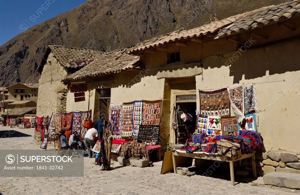 Market stall in street market, Ollantaytambo, Urubamba Province, Cusco Region, Peru