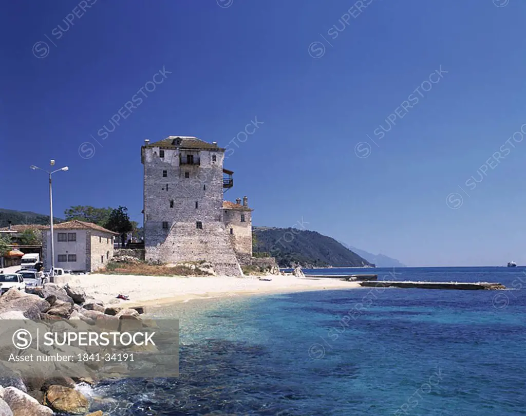 Watch tower at coast, Halkidiki, Greece