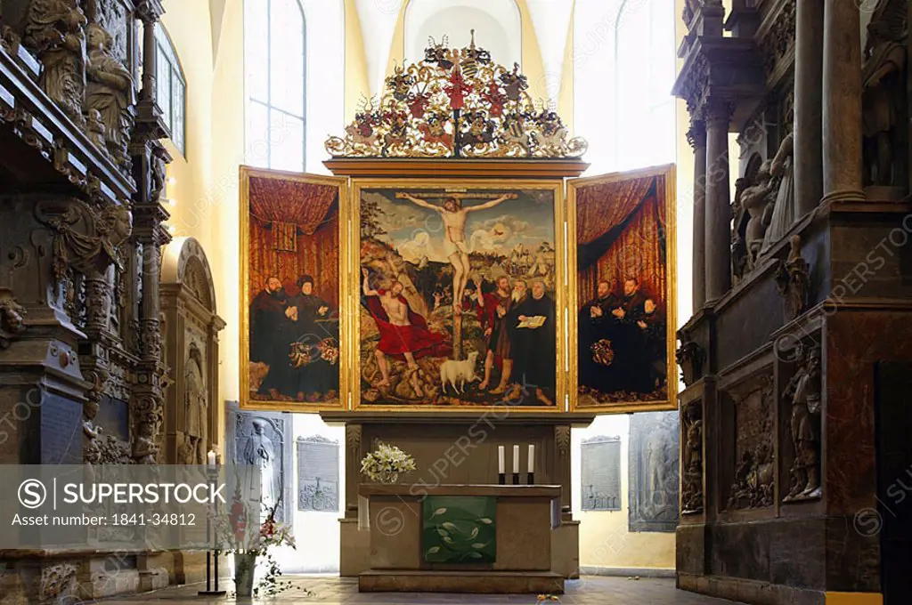Altar of church, Herderkirche Church, Weimar, Thuringia, Germany