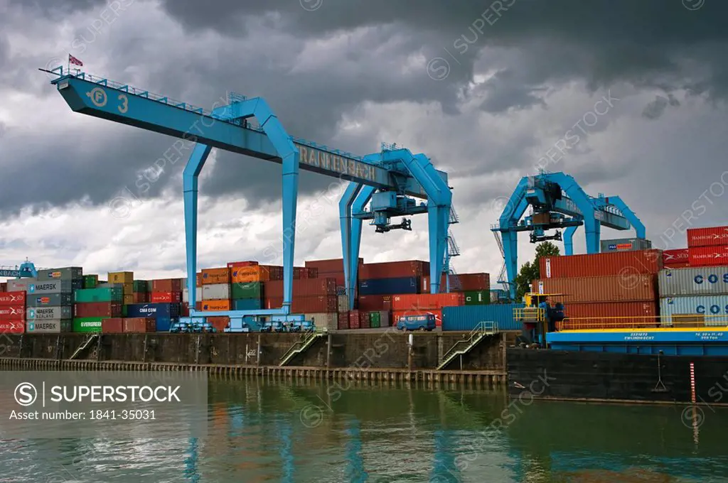 Container port in Wiesbaden, Germany