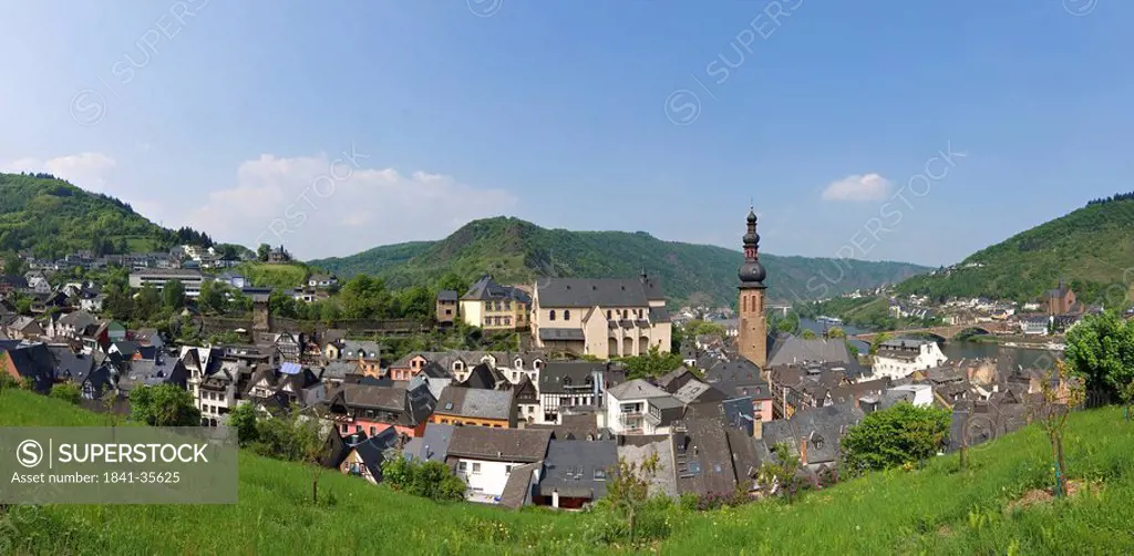 View to Cochem, Rhineland_Palatinate, Germany, elevated view