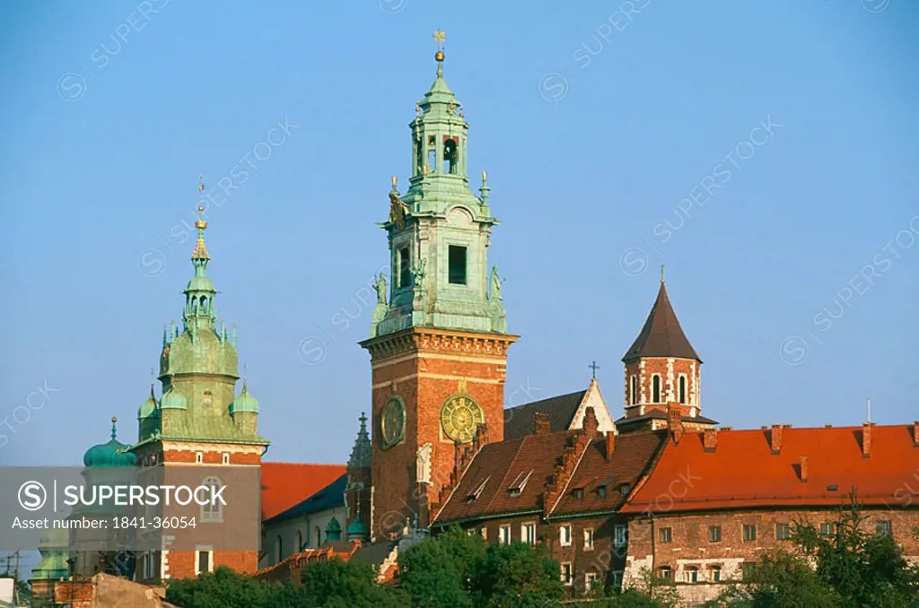 Clock tower of castle, Wawel Castle, Krakow, Poland