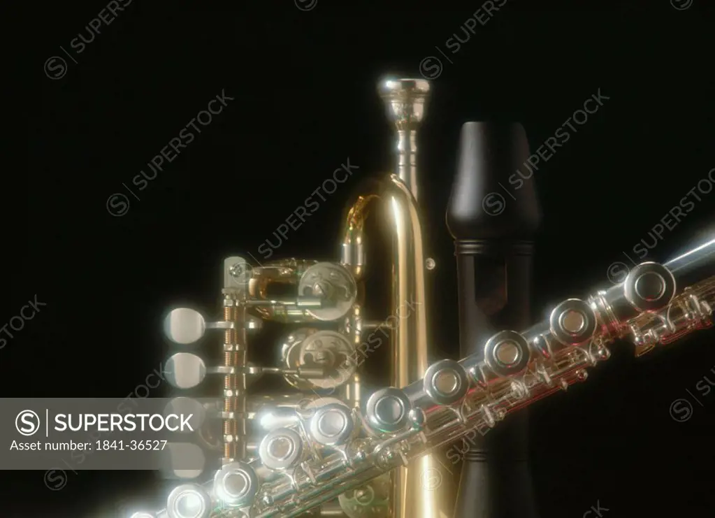Close_up of flute and trumpet