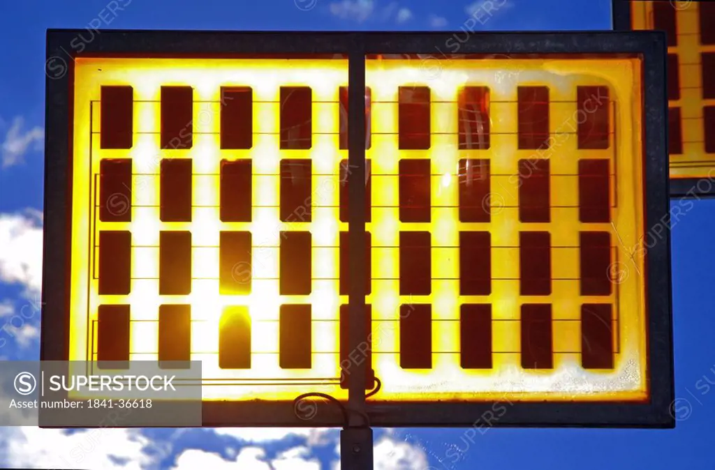 Silhouette of solar panel