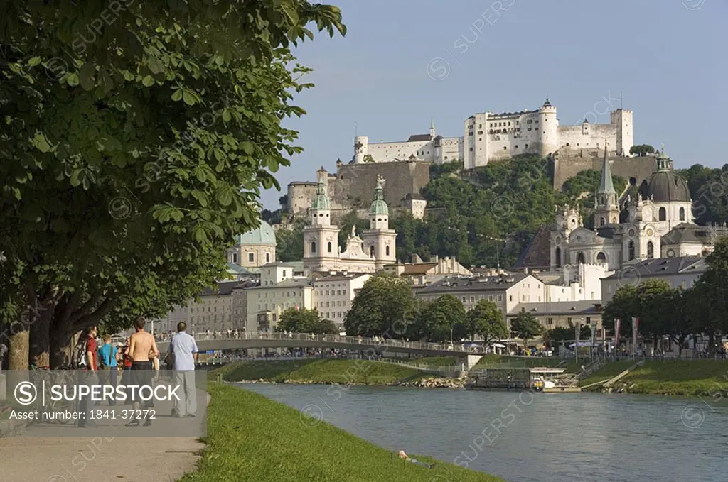 Festung Hohensalzburg and Salzach river, Salzburg, Austria