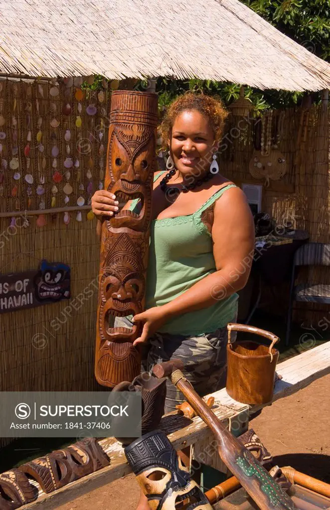 Woman with art on Maui, Hawaii, USA
