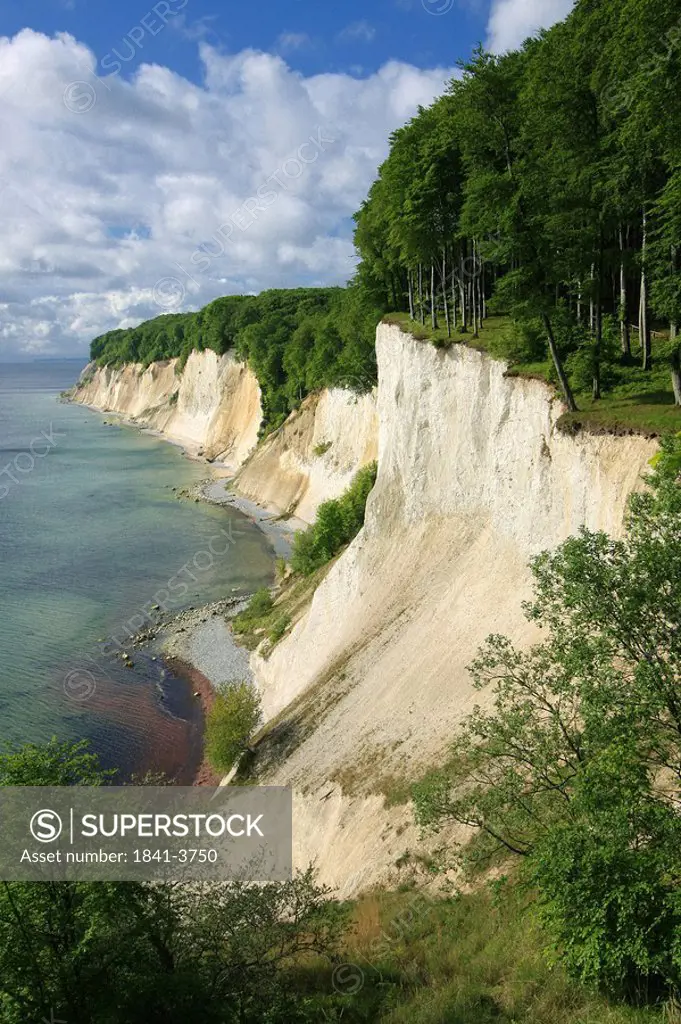 The chalk cliff of Jasmund, Rugia, Germany, elevated view