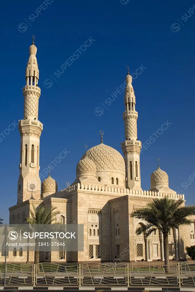 Facade of mosque, Jumeirah Mosque, Dubai, United Arab Emirates