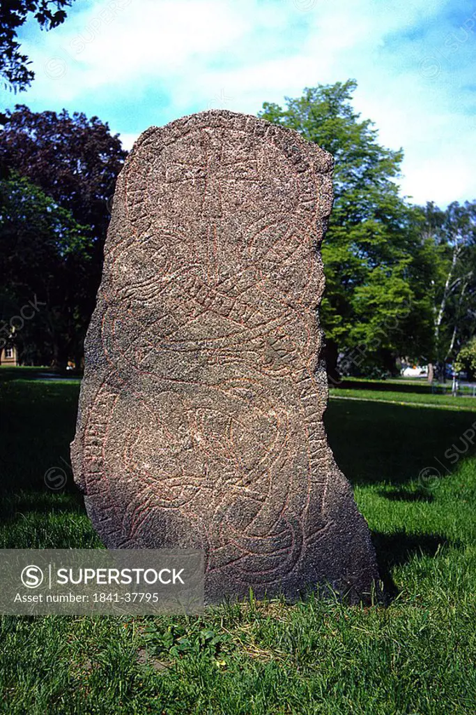Carving on stone, Sweden