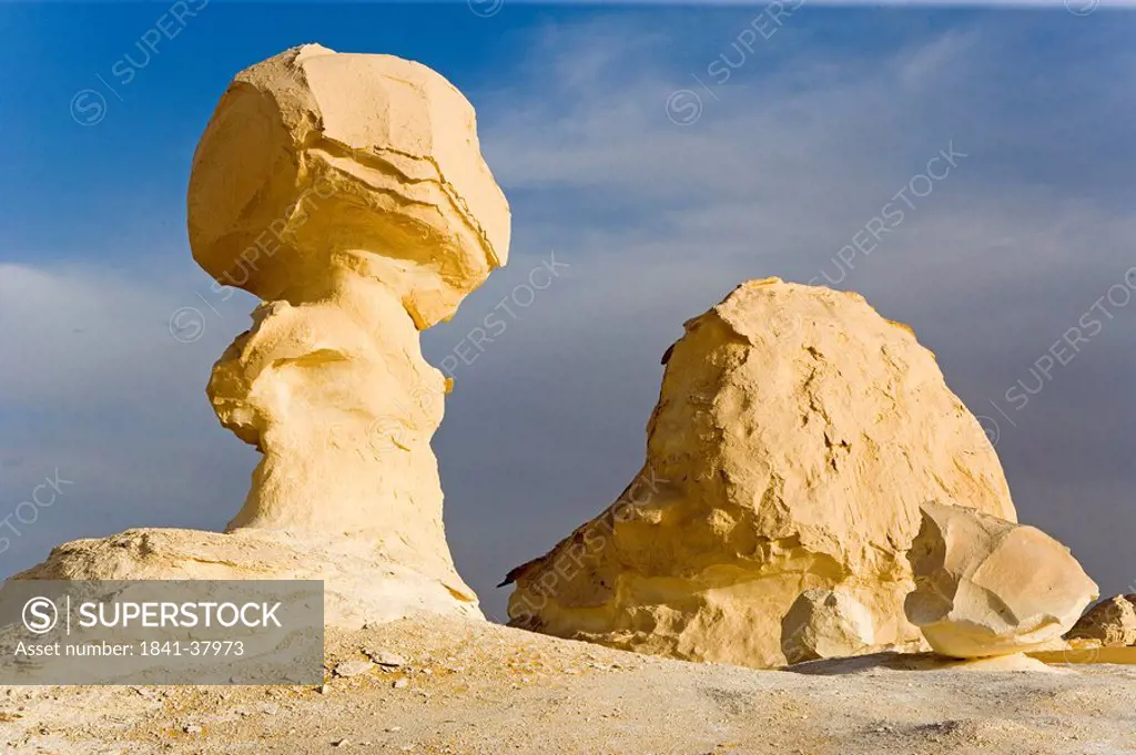 Rock formations on arid landscape, Egypt