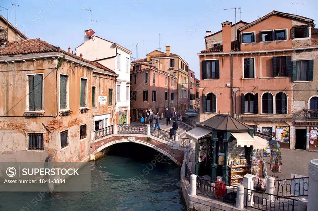Canal near Campo San Pantalon, Venice, Italy, elevated view