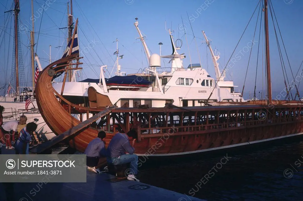 Wooden boat on a port, Piraeus, Greece