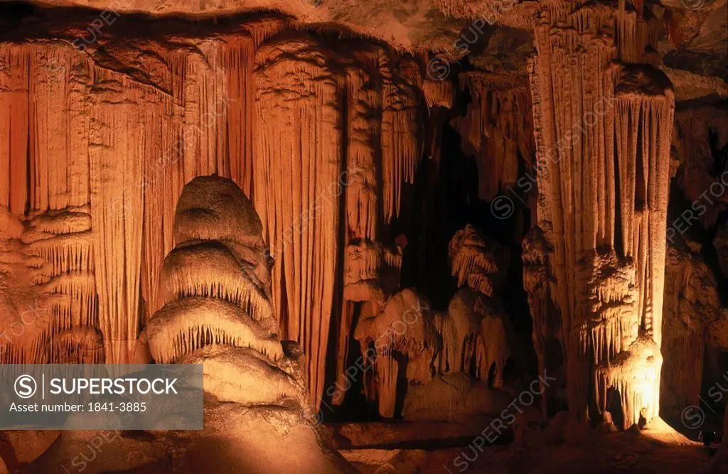 Interiors of dripstone cave, Cango Caves, South Africa