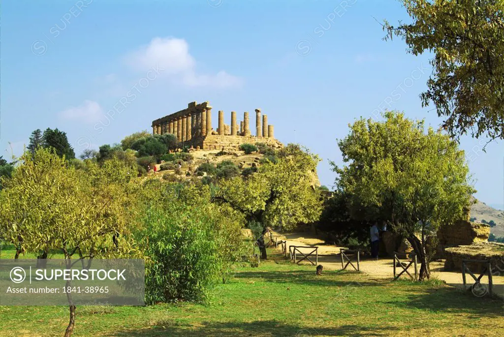 Ruins of temple, Temple Of Hera, Agrigento, Sicily, Italy