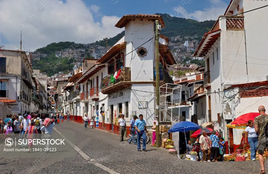 People in street, Taxco de Alarcon, Guerrero, Mexico