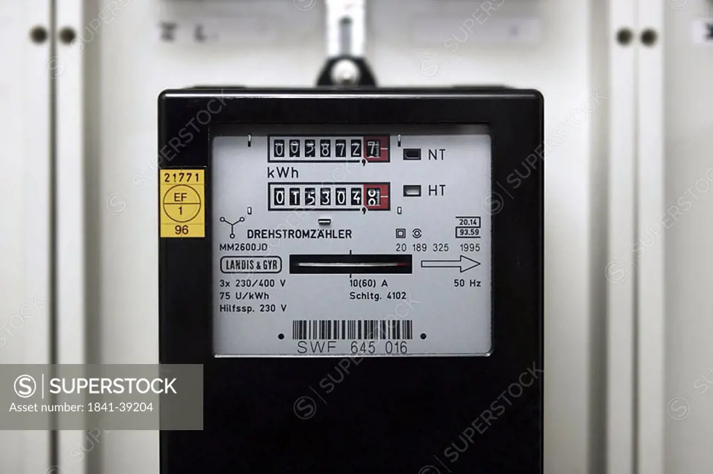 Close_up of electric meter