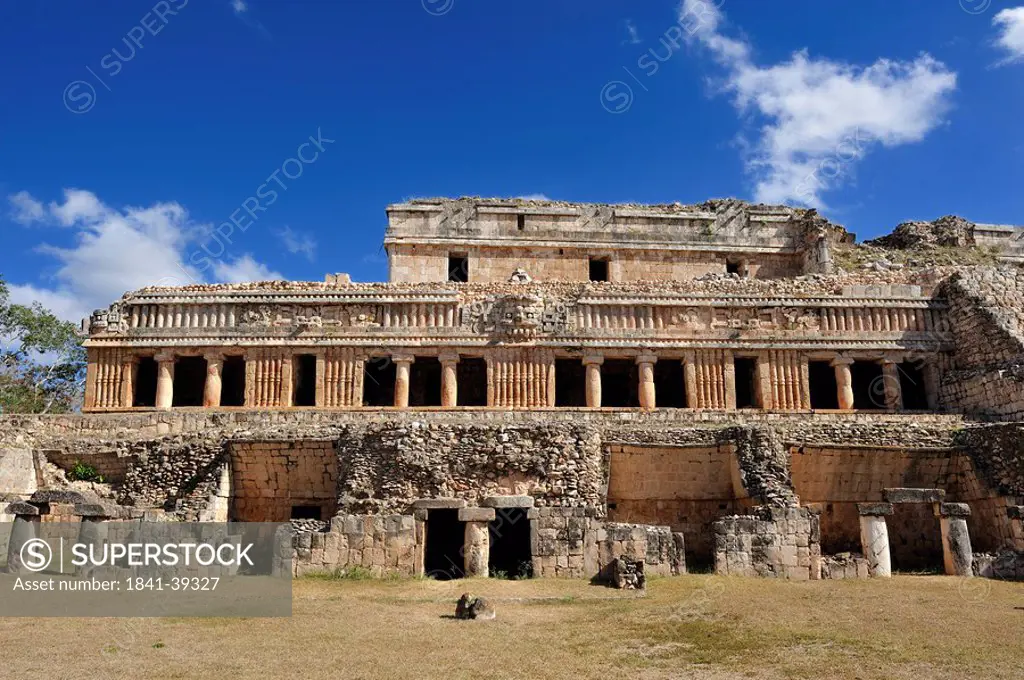The Great Palace El Palacio at the Maya ruin site of Sayil, Yucatan, Mexico
