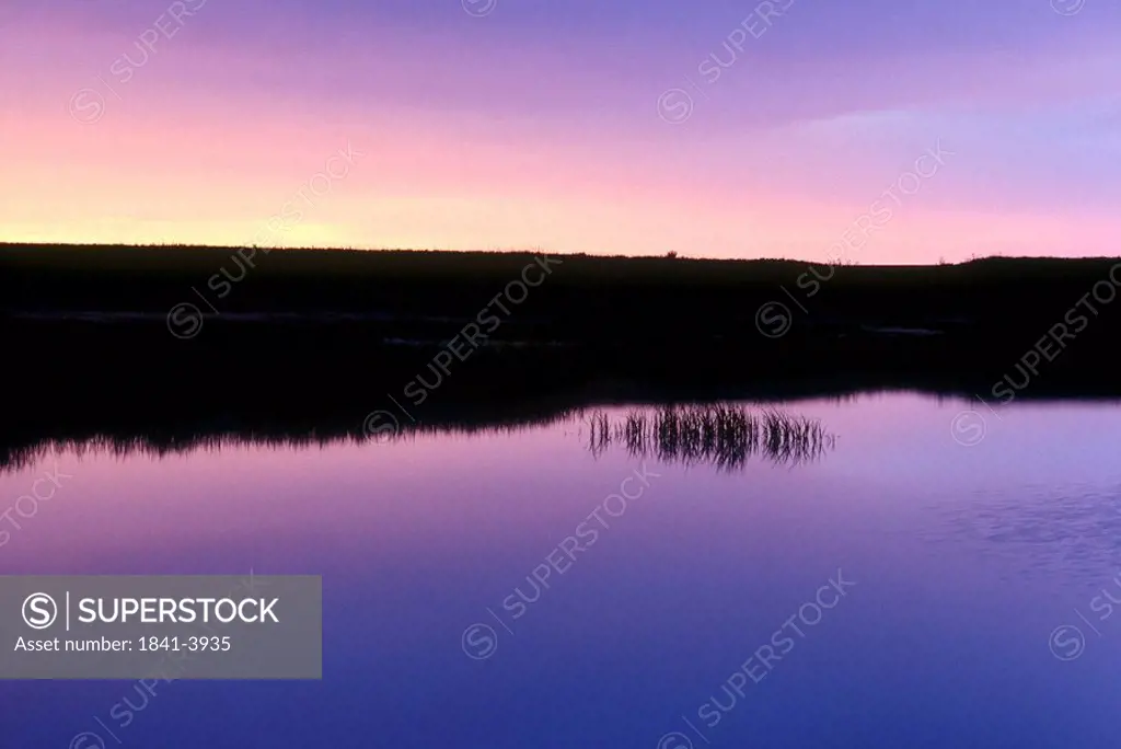 Lake at sunset, Buffalo Gap, Custer County, South Dakota, USA