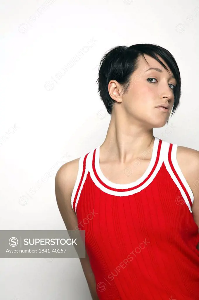 Portrait of teenage girl posing