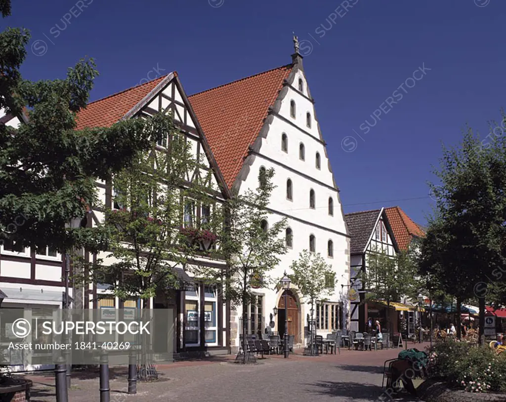 Facade of city hall, Bad Munder Am Deister, Hamelin_Pyrmont, Lower Saxony, Germany