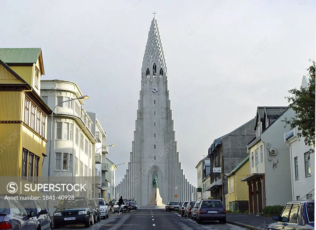 Facade of church, Reykjavik church, Reykjavik, Iceland