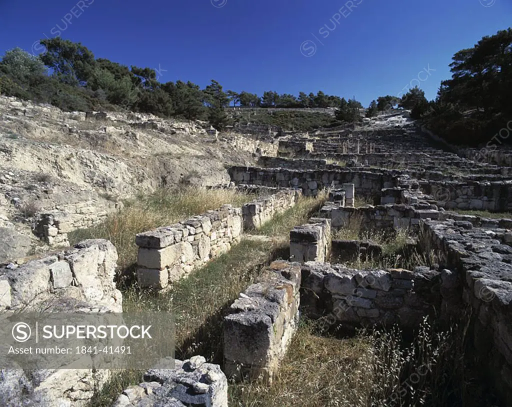 Ruins of town, Kamiros, Rhodes, Dodecanese Islands, Greece