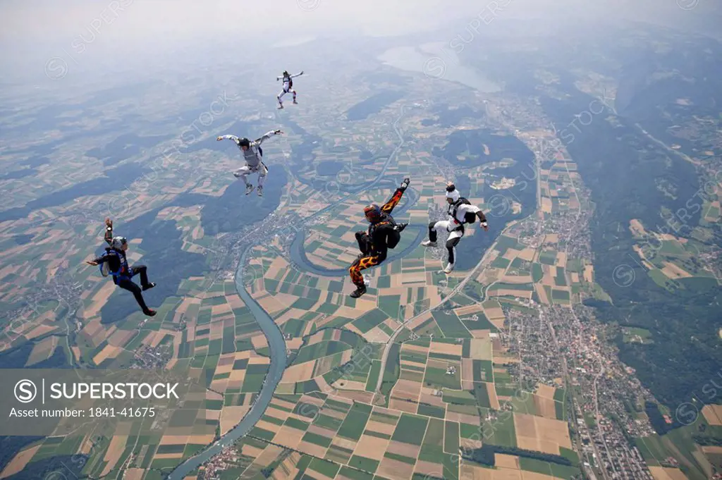 parachute jumping, full shot