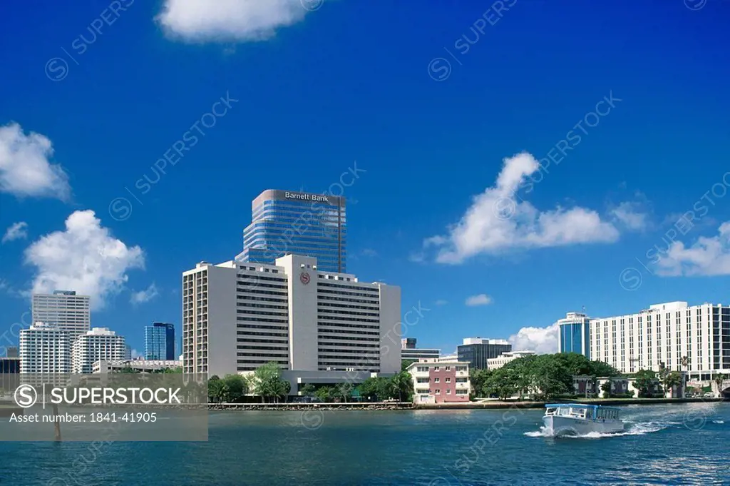 Boat in river, Miami, Florida, USA