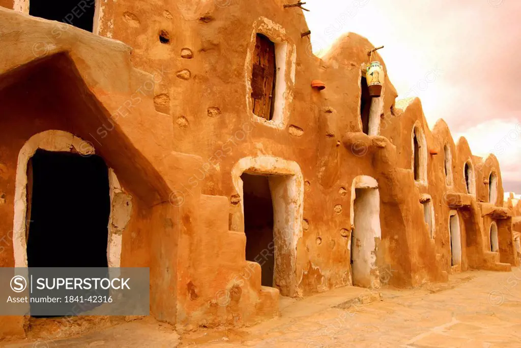 Traditional granaries ghorfas at the southtunisian city of Medenine