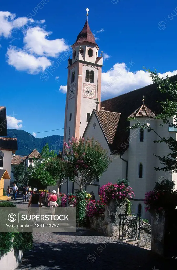 Clock tower in town, Dorf Tirol , Italy